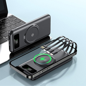 แบตสำรองพกพาความจุสูง 10000mAh พร้อมสาย USB ในตัว หน้าจอแสดงผลดิจิตอล ชาร์จแบบแม่เหล็กสำหรับอุปกรณ์มือถือ - Product Image 1