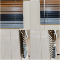 Stores en faux bois sans fil PS commerciaux avec rail en acier à profil haut et commande par tige pour hôtels, bureaux et magasins de détail