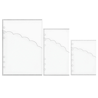 Protège-documents A5 A6 A7 à 2 poches latérales, enveloppes à monnaie ouvertes, organisateur de billets en plastique de 0,2 mm, feuilles mobiles à 6 trous, porte-billets