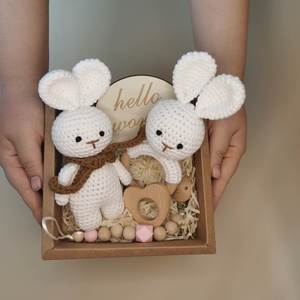 Coffret Cadeau Unique 2024 pour Bébé Fille avec Hochet Tricoté et Poupée Lapin, Jouets de Confort pour Nouvelle Maman, Boîte Cadeau, Cadeaux de Naissance en Gros - Product Image 5
