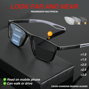 Gafas de Lectura Progresivas Multifocales Unisex con Protección Anti-Luz Azul, <span class=keywords><strong>Lentes</strong></span> Transparentes Fotocromáticas, Montura de PC <span class=keywords><strong>para</strong></span> Negocios - Product Image 4