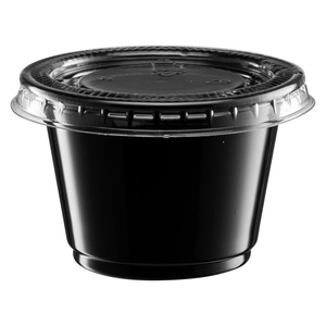 One-piece 2 oz 2oz Butter Packaging Biodegradable Portion Container Round Disposable pp Plastic <b>Sauce</b> Cup with Lid Taste Cup - Product Image 4