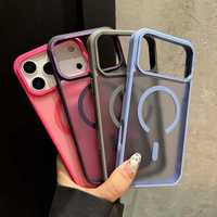 Étui de téléphone magnétique sans fil en acrylique orange pour iPhone 15 Pro Max, coques de téléphone portable pour iPhone 17 Pro Max