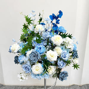 ตกแต่งโต๊ะงานแต่งงาน ตกแต่งดอกไม้ ลูกบอลดอกไม้ประดิษฐ์สีม่วง ของตกแต่งงานแต่งงาน ลูกบอลดอกไม้สีม่วงพร้อมสีขาว - Product Image 3