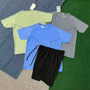 Nouvel ensemble de survêtement décontracté 2 pièces en soie glacée à séchage rapide avec petits crochets, collection été 2026 de la marque Sport - Product Image 2