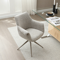 Fauteuil de salle à manger pivotant à dossier haut avec pieds en métal, design dernier cri, pour la maison, vente en gros