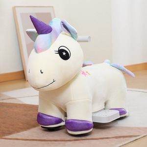 Buggy giocattolo cavalcabile animale ricaricabile a quattro ruote in peluche elettrico per bambini per 1-6 anni - Product Image 3