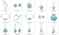 Fournisseurs de haute qualité argent 925 Larimar Maui pendentif hameçon en argent véritable 925 collier bijoux en Larimar naturel