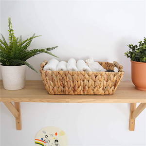 Thấp MOQ Tay Dệt Nước Lục Bình Thùng Lưu Trữ Giặt Giỏ <span class=keywords><strong>Wicker</strong></span> Giỏ Với Xử Lý - Product Image 5