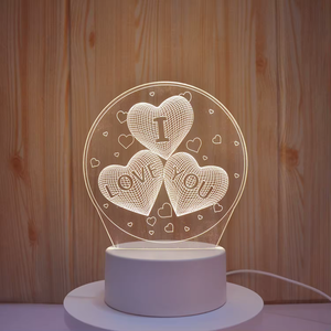 Lámpara de Ilusión Óptica 3D Te Amo, Luz Nocturna LED con Forma de Corazón, con Luces Cálidas, Táctil, USB, para Enamorados, Niños y Niñas, como el Mejor Regalo - Product Image 2