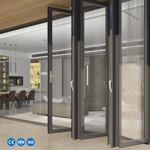 Porte pliante sur mesure en aluminium à double vitrage trempé, design peu encombrant pour <span class=keywords><strong>salon</strong></span> d'appartement - Product Image 1