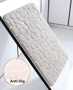 <span class=keywords><strong>Tapis</strong></span> <span class=keywords><strong>de</strong></span> <span class=keywords><strong>bain</strong></span> 3 pièces FMT extra large en flanelle écologique antidérapant avec mousse à mémoire <span class=keywords><strong>de</strong></span> forme et PVC, design uni, fabriqué à la machine pour enfants, lavable - Product Image 6