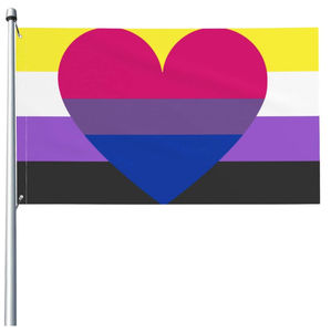 Bandera de Orgullo No <span class=keywords><strong>Binario</strong></span>, Genderqueer, <span class=keywords><strong>Pansexual</strong></span> de 3x5 Pies, Decoración para Fiestas de Bienvenida al Aire Libre - Product Image 5
