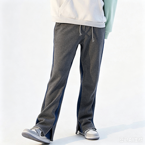 <span class=keywords><strong>Pantaloni</strong></span> Sportivi Svasati <span class=keywords><strong>con</strong></span> Striscia Laterale a Blocchi di Colore, Stile Retrò, Vestibilità Ampia, Casual, <span class=keywords><strong>con</strong></span> <span class=keywords><strong>Elastico</strong></span> <span class=keywords><strong>in</strong></span> <span class=keywords><strong>Vita</strong></span> - Product Image 3