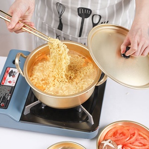 Ustensiles de cuisine coréens, marmite à nouilles instantanées en or, marmite de Stock domestique, <span class=keywords><strong>petite</strong></span> <span class=keywords><strong>casserole</strong></span> en aluminium, marmite à soupe pour Ramen <span class=keywords><strong>avec</strong></span> <span class=keywords><strong>couvercle</strong></span> - Product Image 2