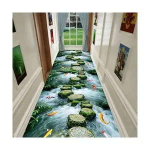 客厅3D地毯有趣的冒险地板地毯儿童房装饰长走廊走廊厨房垫