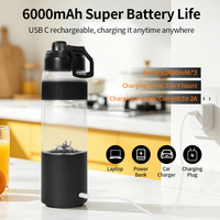 Beste Kwaliteit 6000mAh USB Oplaadbare Elektrische Sapcentrifuge 18000RPM Draagbare Sapblender 600ml 2-in-1 Smoothies Mixer voor Camper Auto