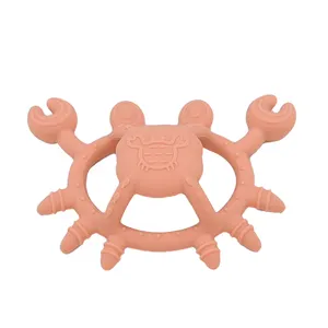 Cute Animal Crab Shape Safe Silicone Baby Teething Toys Infants Newborns Baby Teether