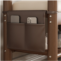 Banc à chaussures rustique en bois massif avec accoudoirs, banc de rangement à 2 niveaux en cuir PU pour entrée et couloir, banc multifonctionnel