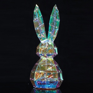 Lapin irisé à LED pour Pâques Décoration de vacances réutilisable et fournitures de fête Lampe de Pâques alimentée par USB Lapin Idées cadeaux - Product Image 3