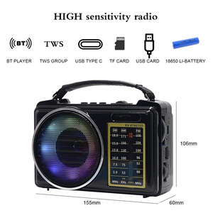 Nouvelle version Meilleure réception Portable <span class=keywords><strong>Radio</strong></span> solaire à ondes courtes AM FM <span class=keywords><strong>Transistor</strong></span> <span class=keywords><strong>Radio</strong></span> TWS BT Haut-parleur avec lumière musicale RVB pour la maison - Product Image 2