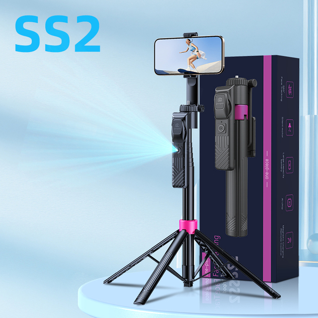 360 Degree Smart Automatic Rotation Gimbal Stabilizer AI Face Tracking Detachable Phone Clip Foldable Telescopic Aluminum Alloy