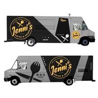 Stiker Bungkus Truk Makanan Mengkilap untuk Dekorasi Kedai Kopi Mobile, Tahan Cuaca, Perekat Sendiri, Film Cetak Vinyl