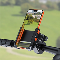 Support de téléphone pour moto, fixation rapide à un bouton, clip flexible pour téléphone portable, ne bloque pas la caméra, pour guidon rond ou carré