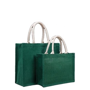 Bolsa de Yute Laminada Reciclada de Colores al por Mayor, Bolsa de Compras de Yute de Lujo Promocional, Bolsa de Mano de Hesse para Supermercado - Product Image 1