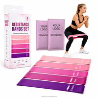 Juego de 5 Bandas de Resistencia de Látex, Bandas de Ejercicio para Fitness, Yoga, Pilates, Gimnasio, Entrenamiento de Glúteos, Logotipo Personalizado, Venta al Por Mayor