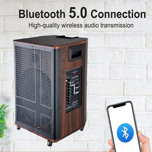 Altavoz con Ruedas <span class=keywords><strong>de</strong></span> Madera <span class=keywords><strong>de</strong></span> Alta Calidad, Buen <span class=keywords><strong>Sonido</strong></span> <span class=keywords><strong>y</strong></span> Gran Potencia, TWS, DC 12V/12A, Recargable, Audio para Exteriores con Micrófono - Product Image 3