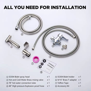 Hot and Cold Mixing Valve Kit Handheld <strong>Bidet</strong> <strong>Sprayer</strong> <strong>Hand</strong> <strong>Sprayer</strong> <strong>Bidet</strong> for Toilet Feminine Wash, Pet, Cloth, Diaper - Product Image 2