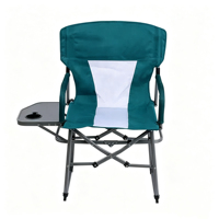 Chaise de camping pliante portable moderne avec table d'appoint, porte-gobelet et dossier en maille – Mobilier d'extérieur pour la pêche, les pique-niques, le parc, la terrasse et le jardin