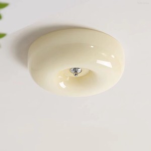 Lustre de plafond en verre nordique moderne avec télécommande pour salon, chambre à coucher, bureau, balcon, design simple crème - Product Image 1