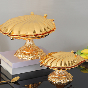 <span class=keywords><strong>Plateau</strong></span> de rangement de luxe en coquille dorée, assiette à fruits exquise, conteneur de rangement décoratif personnalisé, ornement pour salon et décoration intérieure - Product Image 6