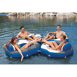 Intex 58854 <strong>River</strong> <strong>Run</strong> Connect Lounge <strong>Inflatable</strong> <strong>Floating</strong> Water Tube With Cup Holders - Product Image 3