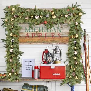 Guirlande de Noël artificielle, aiguilles de pin en plastique, décoration pour la maison, utilisation intérieure et extérieure, série 886 Rattan - Product Image 1