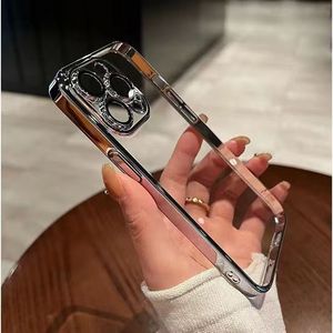 Custodia per telefono PC galvanica di nuova moda per <span class=keywords><strong>iPhone</strong></span> 14 <span class=keywords><strong>13</strong></span> 12 <span class=keywords><strong>Pro</strong></span> Max 11 XS XR 8 7 <span class=keywords><strong>protezione</strong></span> per fotocamera con copertura trasparente - Product Image 4