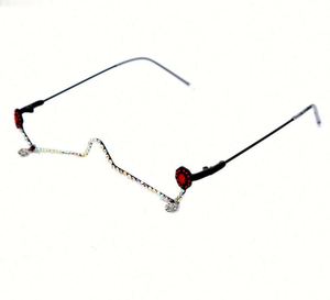 Wholesale Hot Selling Fashion Luxury Women Rhinestone <b>Eyeglasses</b> <b>Frames</b> Metal Half <b>Frames</b> Diamond Cat Eye Glasses Women - Product Image 6