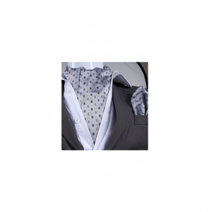 Elegant Male Adult Scarf and Handkerchief Set with Geometric Patterns on Gray Textile - Product Image 2