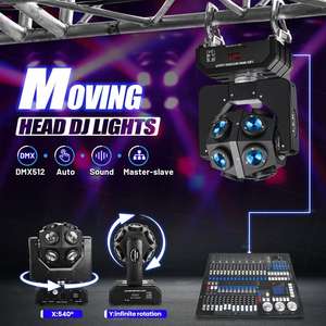 Lampu depan bergerak LED 120W, lampu sorot pesta bola disko strobo cahaya sorot DJ aktivasi suara DMX512, lampu panggung berputar 12LED RGBW 4 in 1 - Product Image 2