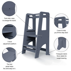 Taburete escalonado de madera, torre de pie, Torre pequeña para niños pequeños, ayudante de cocina, silla plegable Montessori de madera, Torre Inclinada - Product Image 6