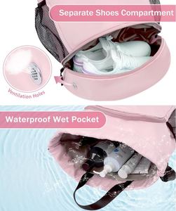 <b>Drawstring</b> <b>Backpack</b> Gym <b>Backpack</b> with Shoe Compartment for Men Women String Sports Bag with Wet Pocket Cinch Swim Beach Bag - Product Image 2