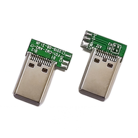 Conector USB Tipo C Macho de 24 Pines de la Marca JN, Conector en Ángulo Recto de 90 Grados, USB 2.0 C 56K C 60W 5A, Montaje SMT en PCB, Acero Inoxidable SUS304