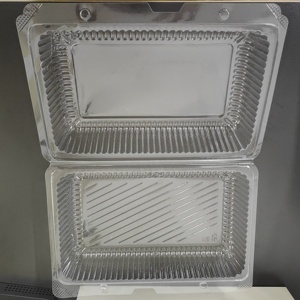 Cấp Thực Phẩm Pet Nhựa Trong Suốt Thực Phẩm Container Hình Chữ Nhật Trái Cây Bao Bì Hộp Biscuit Sushi Pie Bánh Mì Bánh Hộp - Product Image 3