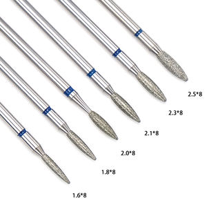 ロシアのマニキュア炎形ネイルドリルビット防錆スチールネイルポリッシャーマニキュアとペディキュア用ダイヤモンドバー付き - Product Image 1