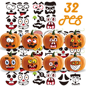 Custom <b>Waterproof</b> Halloween Pumpkin Stickers Die Cut Vinyl Packaging <b>Labels</b> with Matte Gloss Finish - Product Image 2
