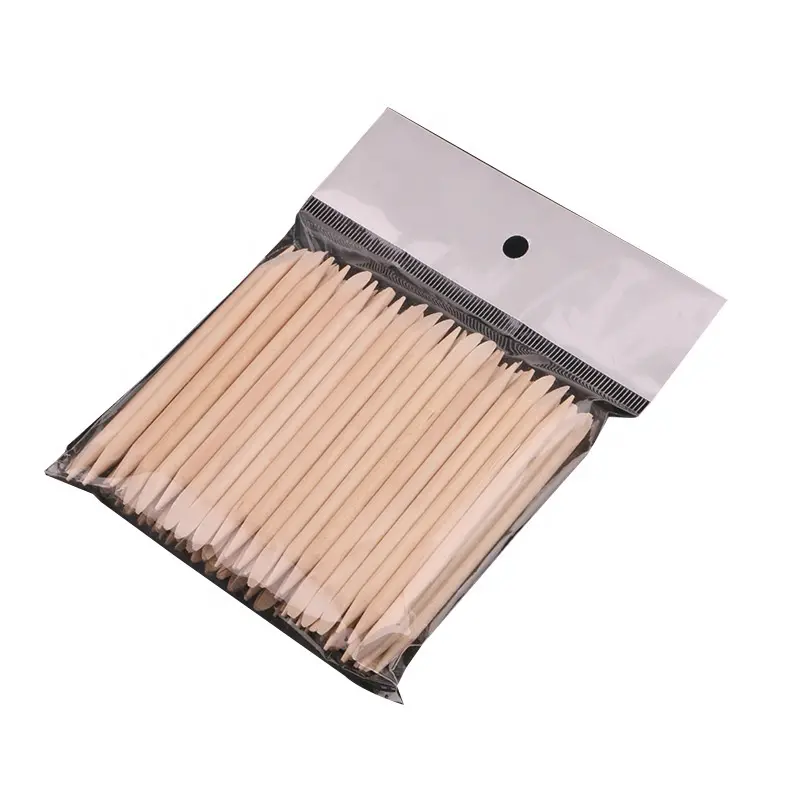 Stick di legno per unghie da 7.5cm 100 bastoncini per rimuovere la pelle morta applicatore di legno pulito bastoncini per sopracciglia in cera per il viso