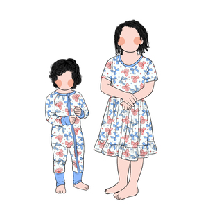 Fabricación de fábrica, venta al por mayor, fibra de proteína de leche, <span class=keywords><strong>el</strong></span> 4 de julio, mameluco para bebé, vestido a juego para niñas - Product Image 4
