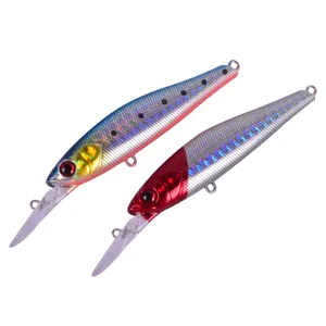 Squid Fishing Lures 6g Slow Sinking Stick Bait Colorful Holographic Fish Body Minnow Lures